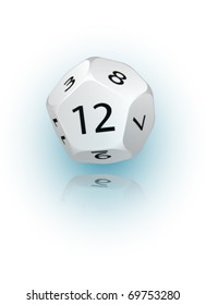An abstract vector illustration of a 12-sided die.