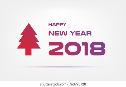 Abstract vector illustration,, 2018 Happy New Year on white background with gradients