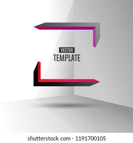 Abstract vector illustration of 3d frame