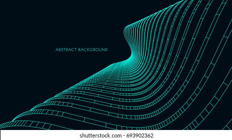 Abstract Vector illustration. 3D abstract futuristic design for business presentation. 3D architectural background for banner, booklet, poster. Intelligence artificial