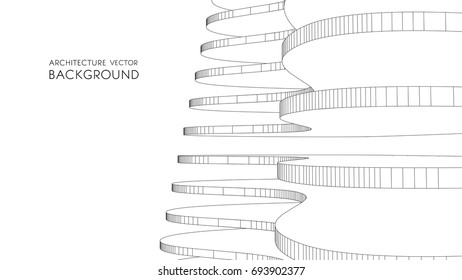 Abstract Vector illustration. 3D abstract futuristic design for business presentation. 3D architectural background for banner, booklet, poster.