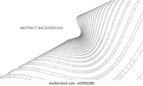 Abstract Vector illustration. 3D abstract futuristic design for business presentation. 3D architectural background for banner, booklet, poster.