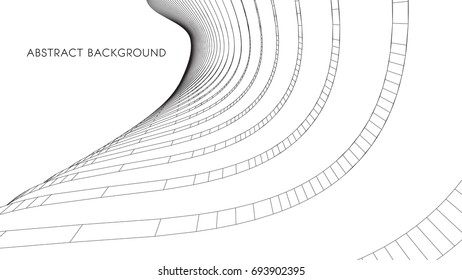 Abstract Vector illustration. 3D abstract futuristic design for business presentation. 3D architectural background for banner, booklet, poster.