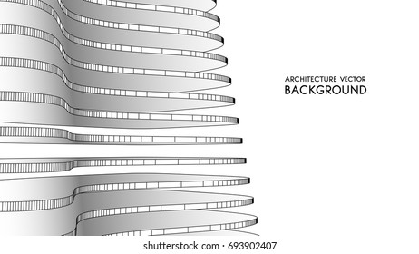 Abstract Vector illustration. 3D abstract futuristic design for business presentation. 3D architectural background for banner, booklet, poster.