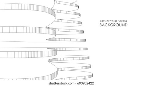 Abstract Vector illustration. 3D abstract futuristic design for business presentation. 3D architectural background for banner, booklet, poster. Intelligence artificial