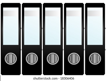 Abstract vector illustration of 5 archive binders