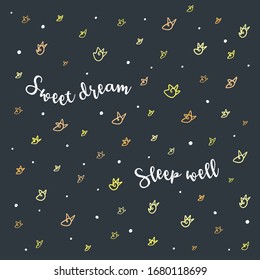 Abstract vector illustration about sleep and dream. Can be used as wallpaper, packaging, textile and clothing, cover design.