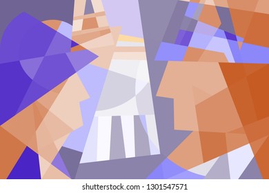 Abstract Vector Illustration. Accidental Meeting In The City