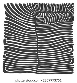 Abstract vector illustration. Aesthetic minimalist style. Hand drawn print.