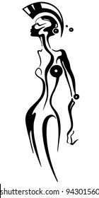 Abstract vector illustration android woman.
