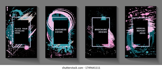 Abstract vector illustration. Applicable for placards, brochures, posters, covers and banners. Bright gradient brush strokes.