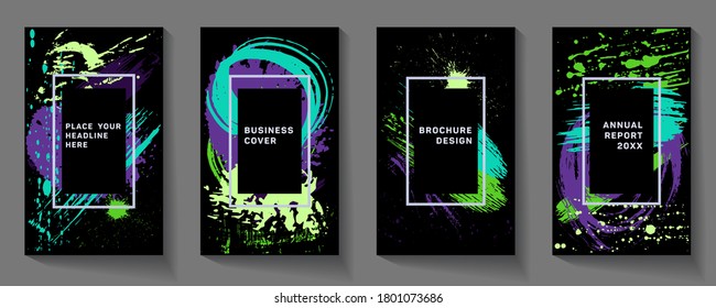 Abstract vector illustration. Applicable for placards, brochures, posters, covers and banners. Bright gradient brush strokes.