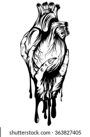 Abstract vector illustration arm with heart