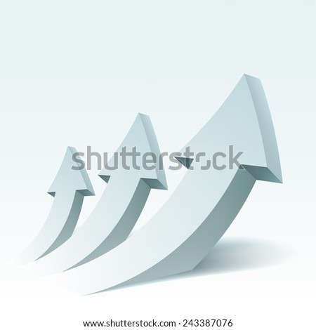 Abstract vector Illustration with arrows and place for text. Background design for banner, flyer, cover, poster, brochure. Concept of success. Logo design.
