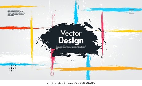 Abstract vector illustration. Art paint splash and scratches with white backdrop. Minimalistic design for banner, wallpaper, background.