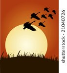 Abstract vector illustration of autumn