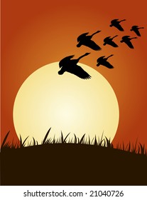 Abstract vector illustration of autumn