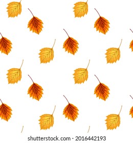Abstract Vector Illustration Autumn Background with Falling Autumn Leaves. Seamless pattern