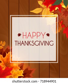 Abstract Vector Illustration Autumn Happy Thanksgiving Background with Falling Autumn Leaves. EPS10