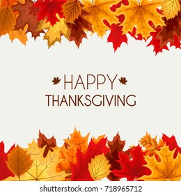 Abstract Vector Illustration Autumn Happy Thanksgiving Background with Falling Autumn Leaves. EPS10