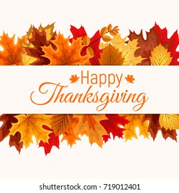 Abstract Vector Illustration Autumn Happy Thanksgiving Background with Falling Autumn Leaves. EPS10