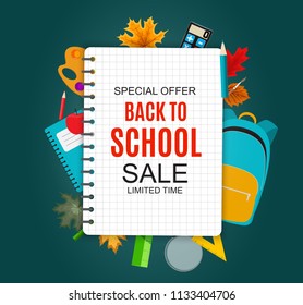 Abstract Vector Illustration Back to School Sale Background. EPS10