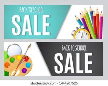 Abstract Vector Illustration Back to School Sale Background with Falling Autumn Leaves. EPS10