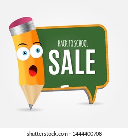Abstract Vector Illustration Back to School Sale Background with Falling Autumn Leaves. EPS10