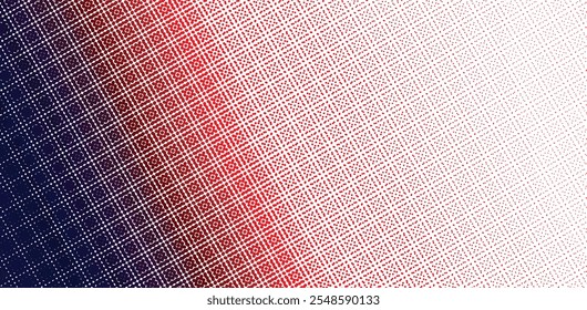 Abstract vector illustration backdrop: Blue red hue dotted offset screen gradation vector illustration: retro halftone texture background.