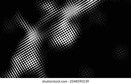 Abstract vector illustration backdrop: dot gradation textured glass effect. Retro halftone gradient background.