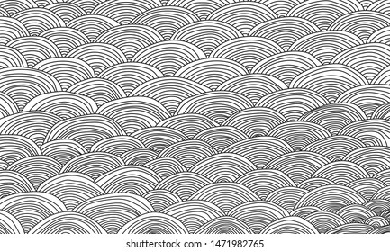Abstract vector illustration background of black wave pattern.