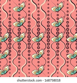 abstract vector illustration background with butterflies
