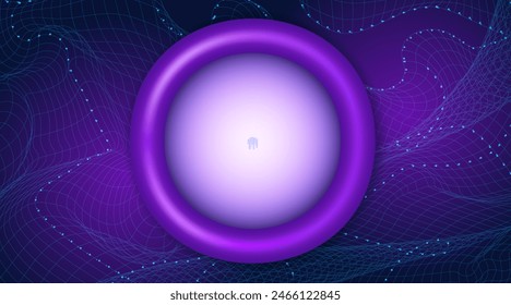 Fondo de Ilustración vectorial Abstractas con líneas curvas, puntos y Anuncio redondo de plástico para un diseño de cubierta mínima