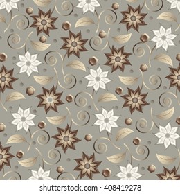 Abstract vector illustration background with decorative flowers