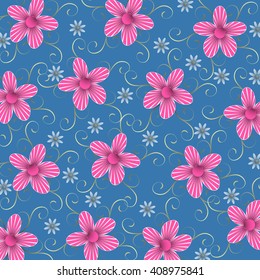 Abstract vector illustration background with decorative flowers