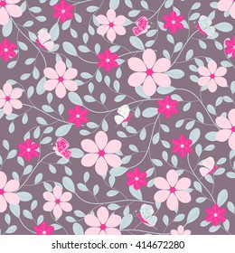 Abstract vector illustration background with decorative flowers