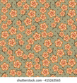 Abstract vector illustration background with decorative flowers
