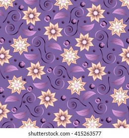 Abstract vector illustration background with decorative flowers