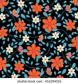 Abstract vector illustration background with decorative flowers