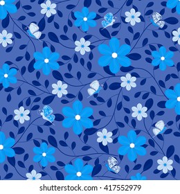 Abstract vector illustration background with decorative flowers