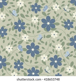 Abstract vector illustration background with decorative flowers