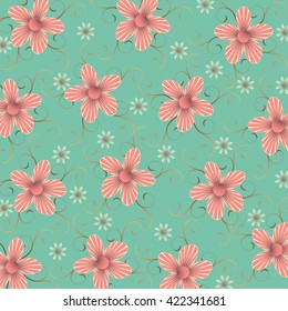 Abstract vector illustration background with decorative flowers