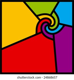 Abstract vector illustration background depicting colorful swirl.