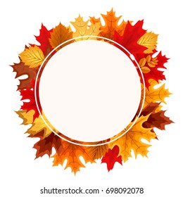 Abstract Vector Illustration Background with Falling Autumn Leaves. EPS10