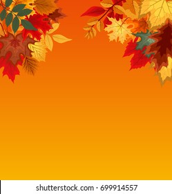 Abstract Vector Illustration Background with Falling Autumn Leaves. EPS10