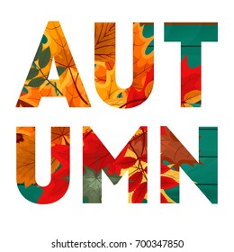 Abstract Vector Illustration Background with Falling Autumn Leaves. EPS10