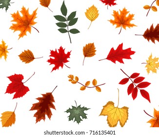 Abstract Vector Illustration Background with Falling Autumn Leaves. EPS10