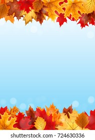 Abstract Vector Illustration Background with Falling Autumn Leaves. EPS10