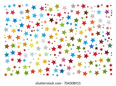 Abstract vector illustration background made of stars colored in shades of every color