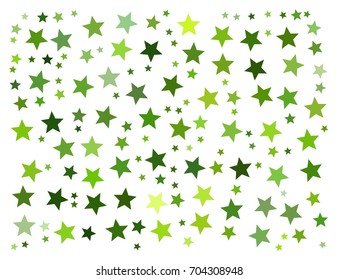 Abstract vector illustration background made of stars colored in grass green shades
